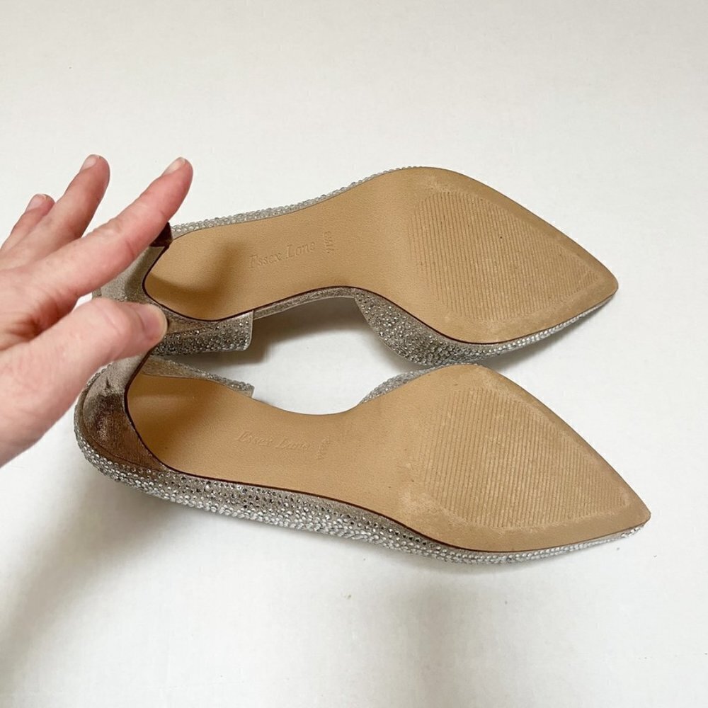 Essex Lane Women's El-Vera 2 High Heels Size 8.5M Soft Gold Shimmer Sand w/ Box - Picture 9 of 11